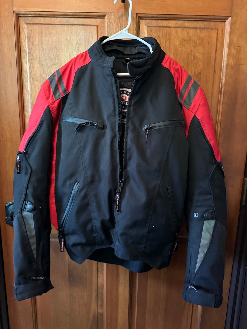 Viking Cycles Motorcycle Cordura Jacket sz L..zip out liner, padded.